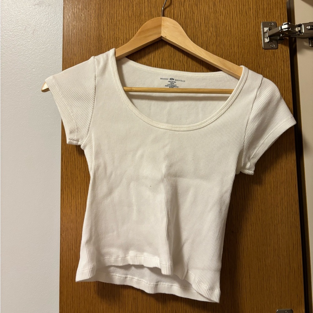 Brandy Melville White Scoop Neck Shirt